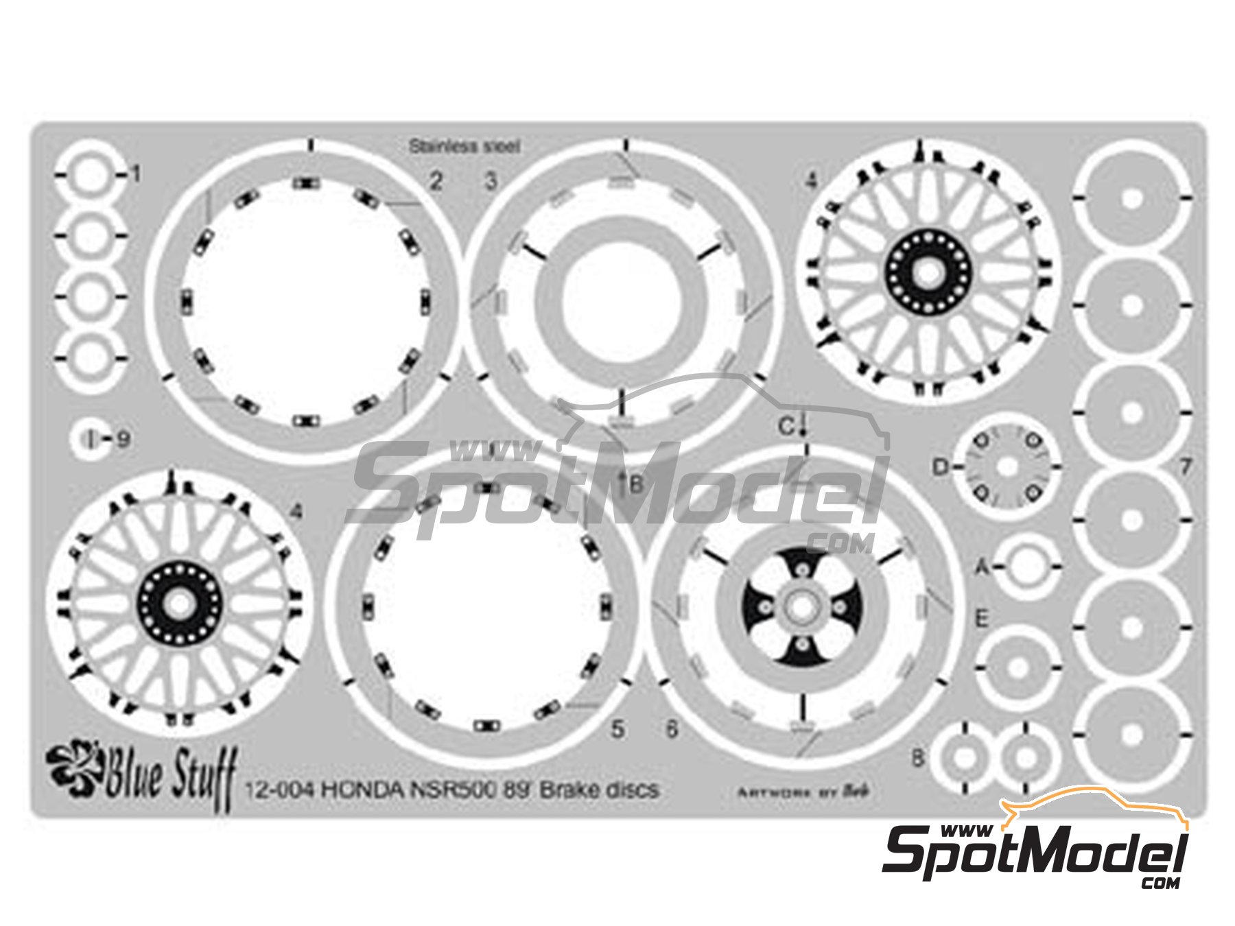 Blue Stuff 12-004: Detail up set 1/12 scale - Honda NSR500 1989
